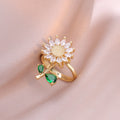 Anillo de Girasol con baño en oro