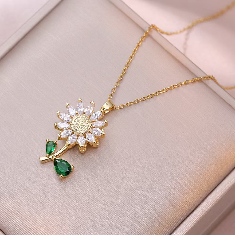 Collar de girasol con movimiento