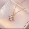 Trébol morado collar con movimiento