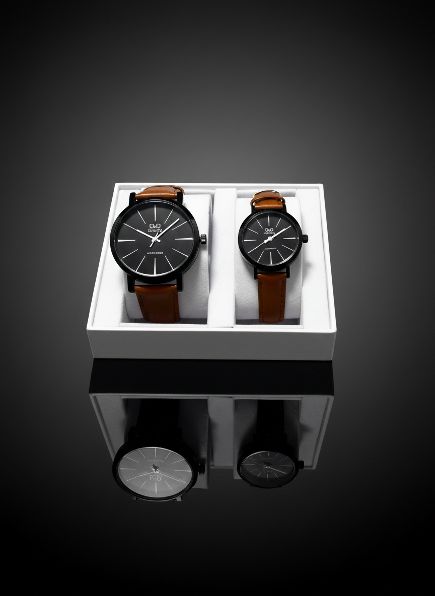 Reloj Q&Q - Pareja Pulso Cuero